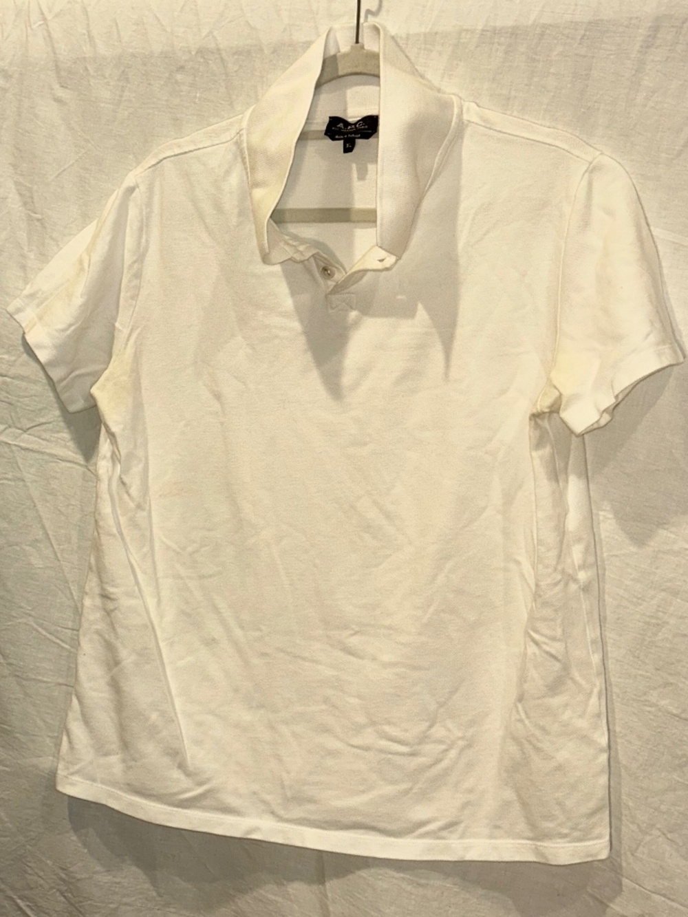 A.P.C. Rue Madame Paris white cotton short sleeved polo shirt XL